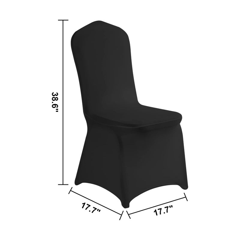 LZY 20pcs Spandex Chair Cover Stretch Slipcovers for Wedding Party, Dining Banquet Chair Decoration Covers (Black, 20) - Image 2